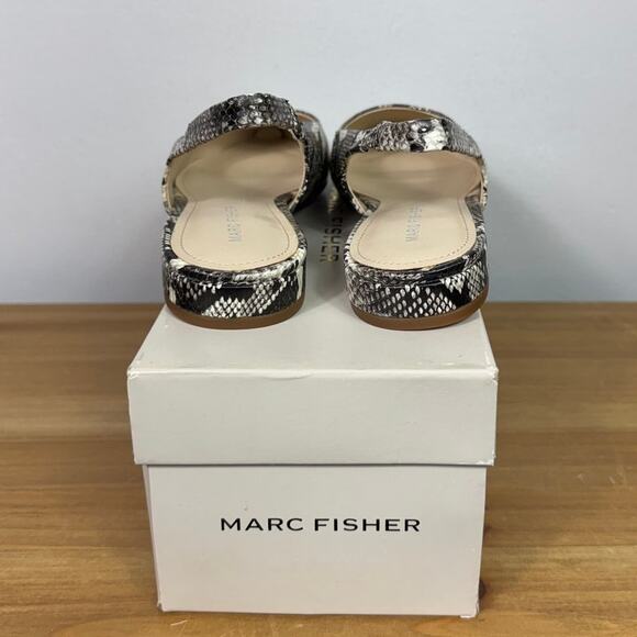 New Marc Fisher Fina2 Slingback Flats in Black Multi Women's Size 8 - Picture 6 of 10